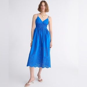 J Crew V-neck smocked-waist dress in cotton poplin
Item BR450